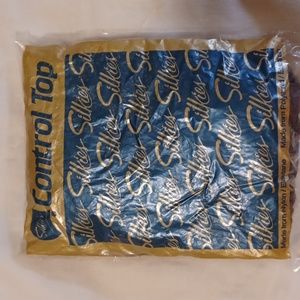 Silkies brand control top panty hose, large